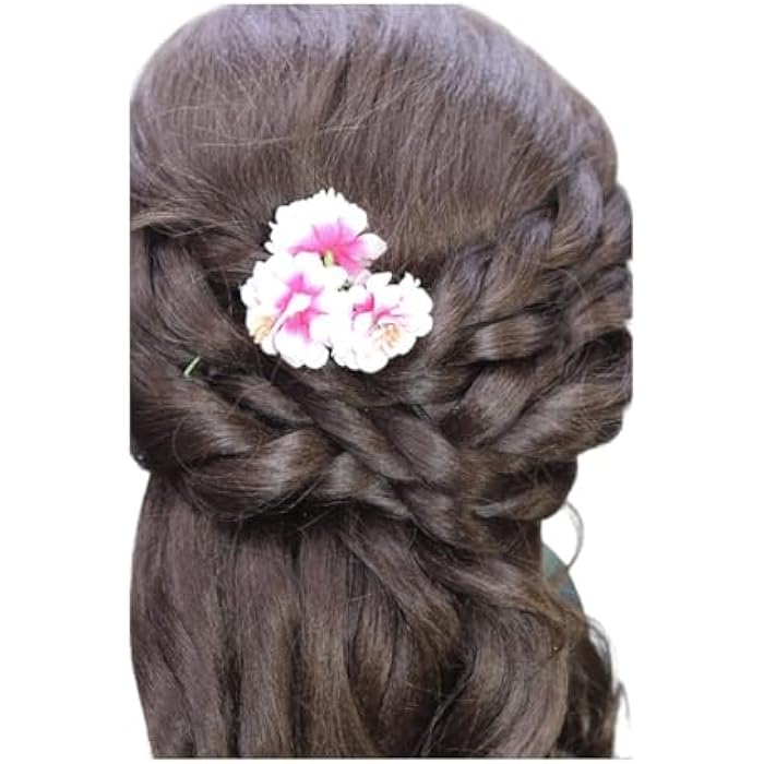 DILLARDS Synthetic Hair Wig with Braided Crown Design, Dark Brown Curly Long Style, Floral Accent, Headband Included - Image 3